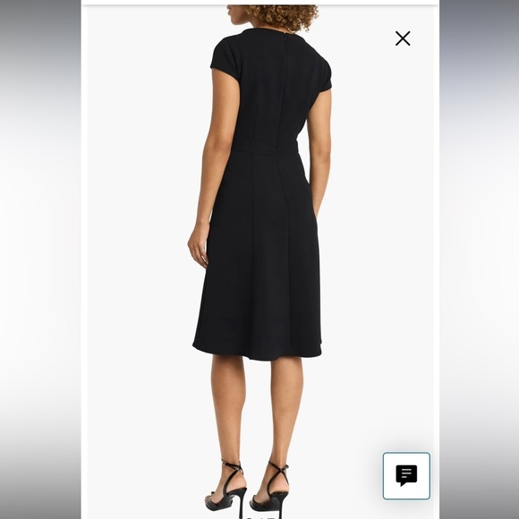 Maggy London Black Fit & Flare Dress Size 12 NWT Nordstrom 198$ - Picture 2 of 4